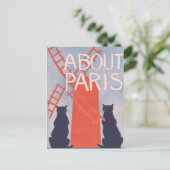 Vintages Pariser Buchcover Postkarte (Stehend Vorderseite)