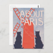 Vintages Pariser Buchcover Postkarte (Vorne/Hinten)