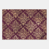 Vintages Pariser Burgund und Goldgräberweine Geschenkpapier Set (Vorderseite)