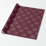 Vintages Pariser Burgund und Lila Kronleuchter Geschenkpapier<br><div class="desc">Paris Vintage bordeauxrot und goldfarbene Kronleuchter Papier verpackt.</div>