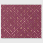 Vintages Pariser Burgund und Lila Rose Geschenkpapier (Flach)