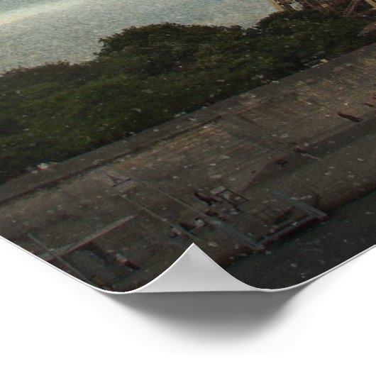 Vintages Pariser Eiffelturm-Poster Poster (Ecke)