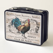 Vintages Pariser Hahnenrezept Metall Brotdose (Rückseite)