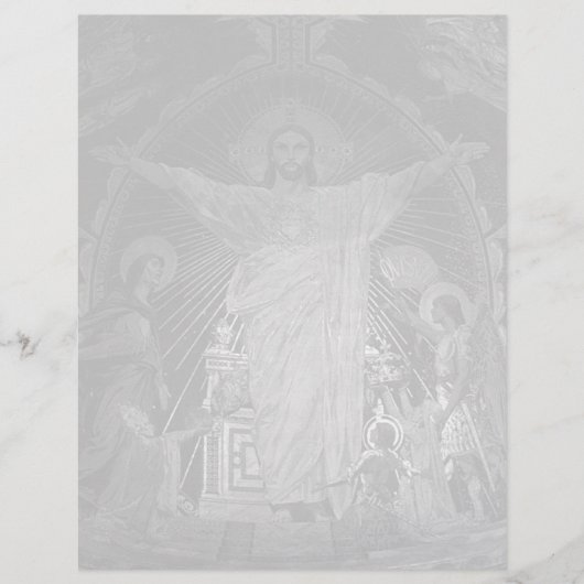 Vintages Pariser Hauptmosaik Sacred Heart jesus (Vorderseite)