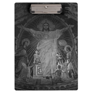 Vintages Pariser Hauptmosaik Sacred Heart jesus Klemmbrett