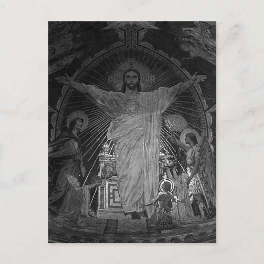 Vintages Pariser Hauptmosaik Sacred Heart jesus Postkarte (Vorderseite)
