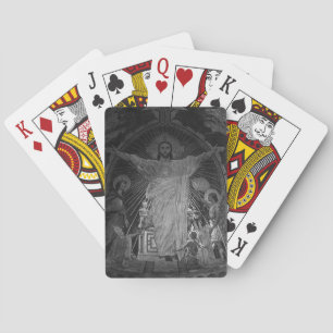 Vintages Pariser Hauptmosaik Sacred Heart jesus Spielkarten