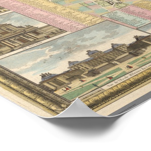 Vintages Pariser Kartenposter Poster (Ecke)