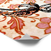 Vintages Pariser Marktzeichen auf dem Damask-Poste Poster (Ecke)