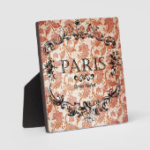 Vintages Pariser Marktzeichen für Damask Fotoplatte (Vorderseite)