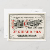 Vintages Pariser Parfüm-Label Postkarte (Vorne/Hinten)