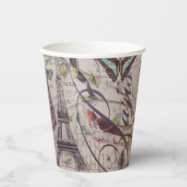 Vintages Pariser Party Botanischer Eiffelturm Pappbecher