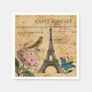 Vintages Pariser Party Botanischer Eiffelturm Serviette