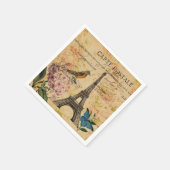 Vintages Pariser Party Botanischer Eiffelturm Serviette (Ecke)
