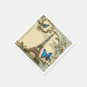 Vintages Pariser Party Botanischer Eiffelturm Serviette (Ecke)