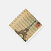 Vintages Pariser Party Botanischer Eiffelturm Serviette (Ecke)