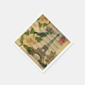 Vintages Pariser Party Botanischer Eiffelturm Serviette (Ecke)