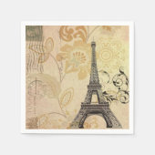 Vintages Pariser Party Botanischer Eiffelturm Serviette (Vorderseite)