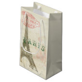 Vintages Pariser Party Kleine Geschenktüte (Rückseite Schrägansicht)