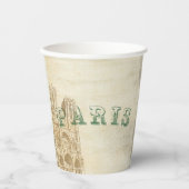 Vintages Pariser Party Pappbecher (Vorderseite)