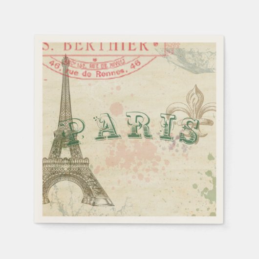 Vintages Pariser Party Serviette (Vorderseite)