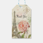 Vintages Pariser Party Vielen Dank Geschenkanhänger (Vorderseite)