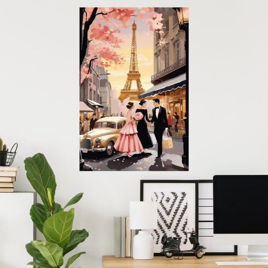 Vintages Pariser Poster (Heimbüro)