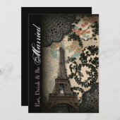 Vintages Pariser Probe Einladung (Vorne/Hinten)