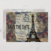 Vintages Pariser Save the Date (Vorne/Hinten)