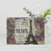Vintages Pariser Save the Date (Stehend Vorderseite)