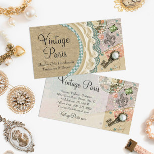 Vintages Pariser Shabby Chic Französische Juwelier Visitenkarte