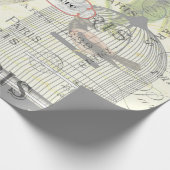 Vintages Pariser Theme mit Shabby-Chic Hochzeit Geschenkpapier (Ecke)