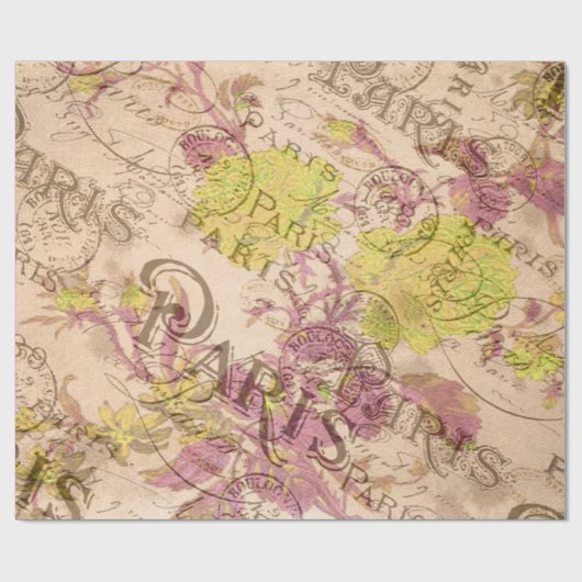Vintages Pariser Umschlagpapier Geschenkpapier (Flach)