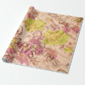 Vintages Pariser Umschlagpapier Geschenkpapier (Ungerollt)