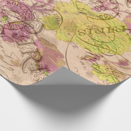 Vintages Pariser Umschlagpapier Geschenkpapier (Ecke)