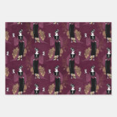 Vintages Pariser Weinmuseum Burgund und Gold Geschenkpapier Set (Vorderseite)