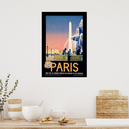 Vintages Pariser Werbeplakat Poster (Küche)