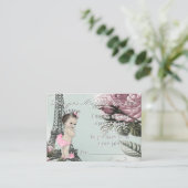 Vintages Pariser Windlerticket Begleitkarte (Stehend Vorderseite)