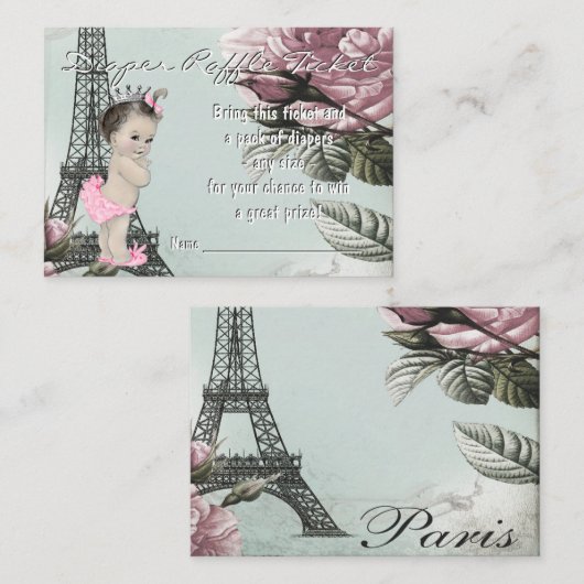 Vintages Pariser Windlerticket Begleitkarte (Vorne/Hinten)