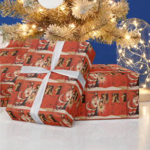 Vintages Party aus Santa Rentiere Geschenkpapier