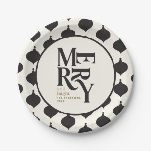 Vintages Party aus schwarzem und goldfarbenem Merr Pappteller