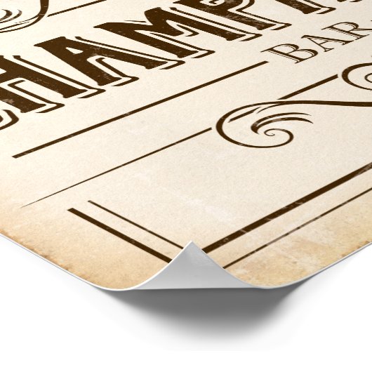 Vintages Party CHAMPAGNE BAR signieren Poster (Ecke)