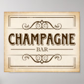 Vintages Party CHAMPAGNE BAR signieren Poster (Vorne)