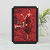 Vintages Party der 20er Jahre Einladung (Stehend Vorderseite)