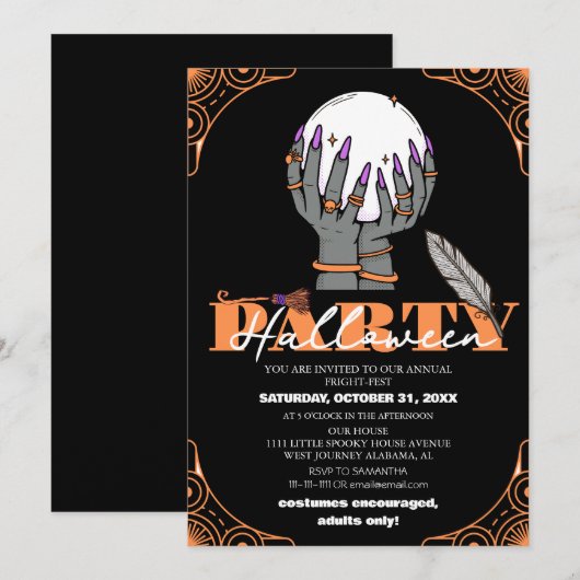 Vintages Party Einladung (Vorne/Hinten)