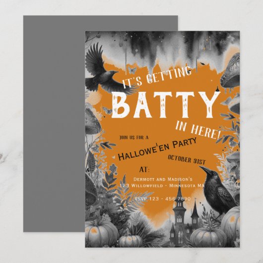 Vintages Party Einladung (Vorne/Hinten)