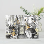 Vintages Party feiert altmodisches Halloween Einladung (Stehend Vorderseite)