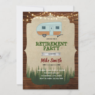 Vintages Party für den Ruhestand von Camping Einladung