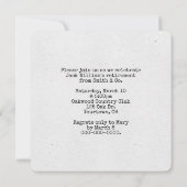 Vintages Party für die Schreibmaschinenausgabe lad Einladung (Rückseite)