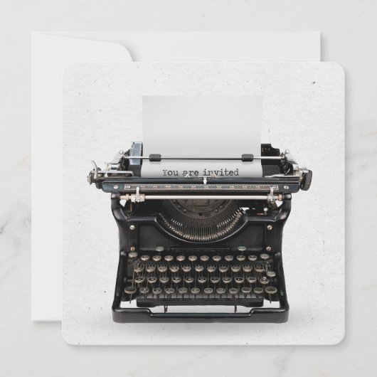 Vintages Party für die Schreibmaschinenausgabe lad Einladung (Vorderseite)